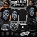Silver & Black Skull Graphic Tee