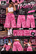 FB County Pink Rhinestone Cultura Shorts