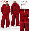 FB County Iced Out Red Streetwear Hoodie