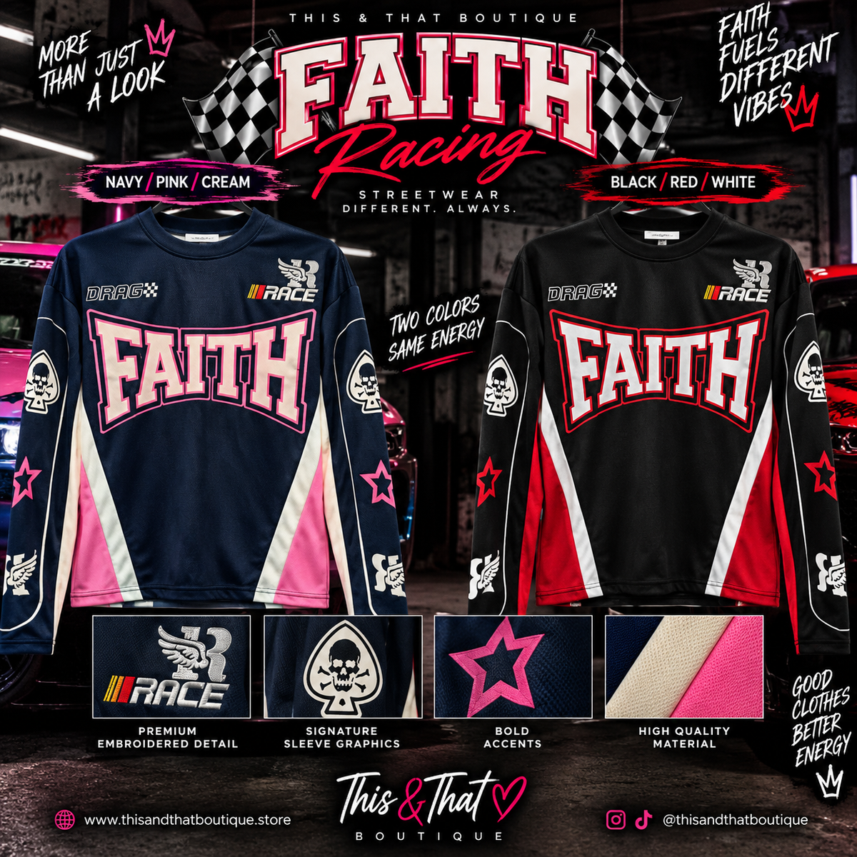 Faith Racing Jersey – Navy/Pink