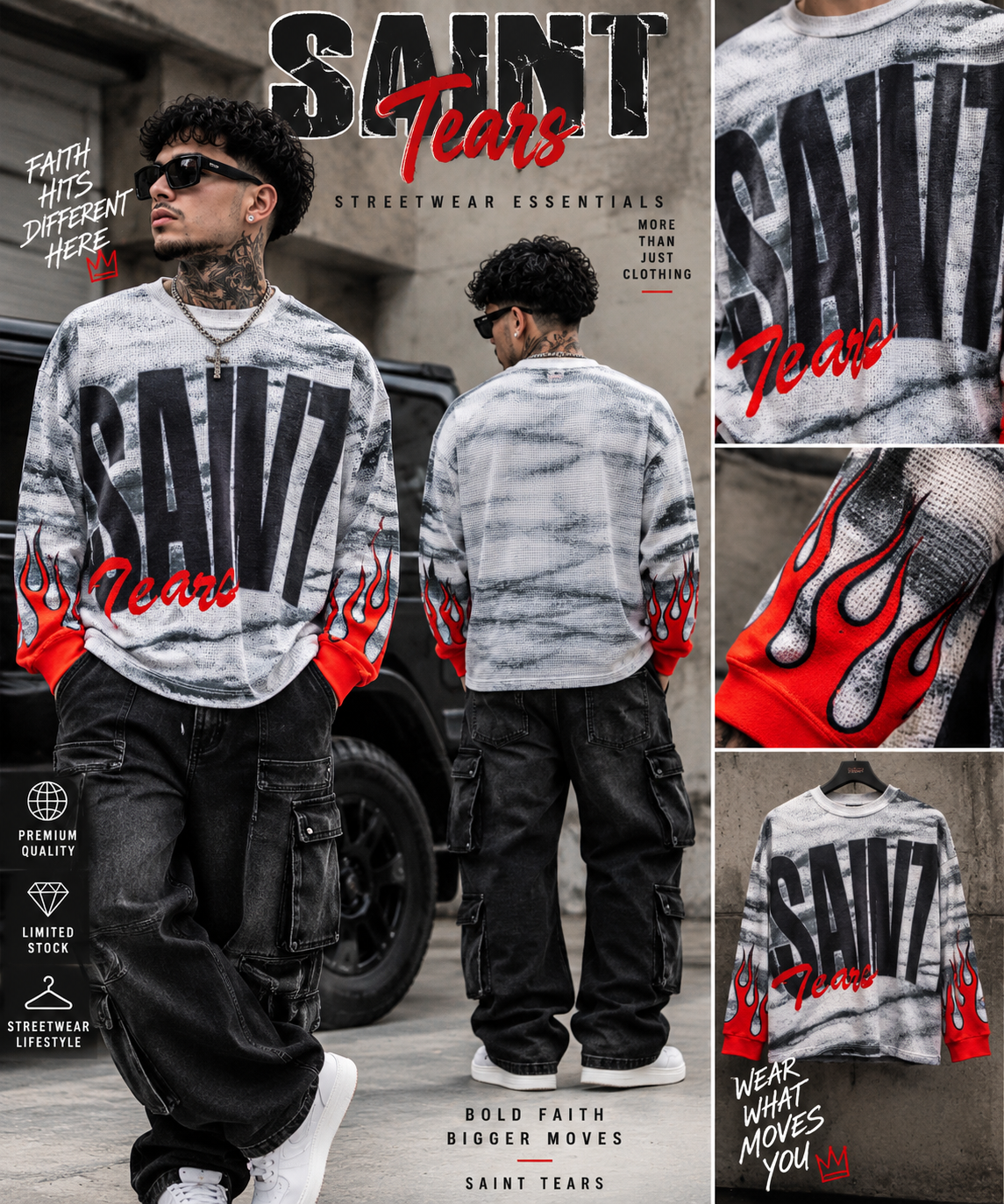 SAINT Tears Flame Long Sleeve