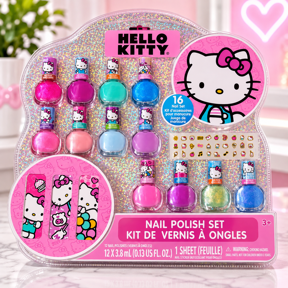 Hello Kitty 16-Piece Nail Polish & Accessories Set