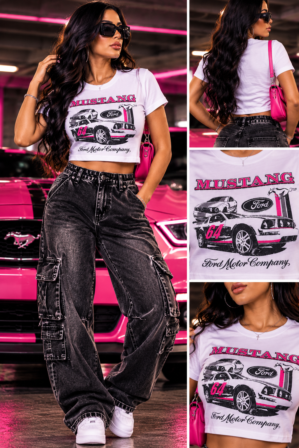 Ford Mustang Vintage Racing Crop Tee 🏁